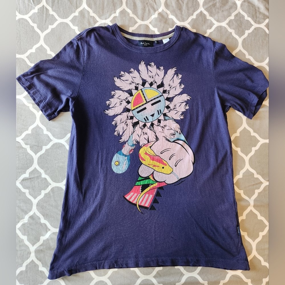 *Paul Smith Jeans Purple Graphic Tshirt Short Sleeve Size Small 100% Co…